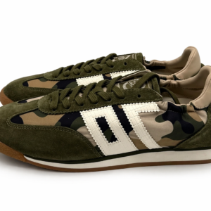 Sneakers Back70 uomo camouflage verde – pelle scamosciata e nylon, stile vintage casual