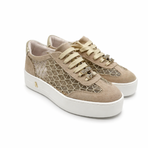 PATRIZIA PEPE - SUEDE BEIGE A RETE - Sneakers