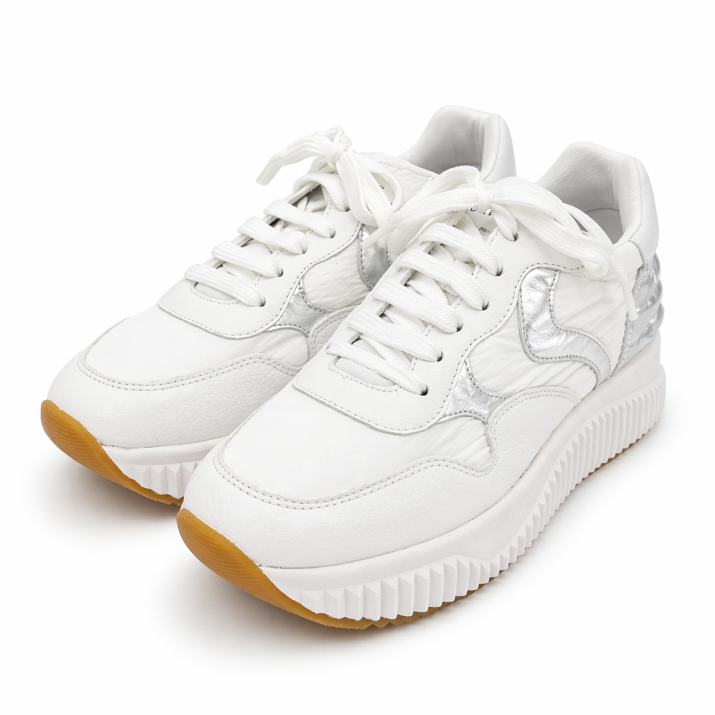 Sneakers Voile Blanche in Pelle e Nylon con Platform – Comfort e Stile | Italia