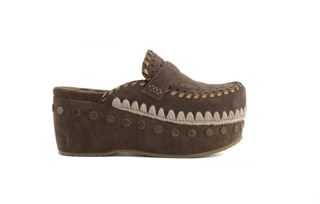MOU Clog leather overstitching