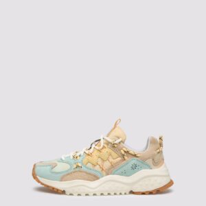 Flower Mountain Sneakers Yamabushi - suede nylon verde/chiaro/beige