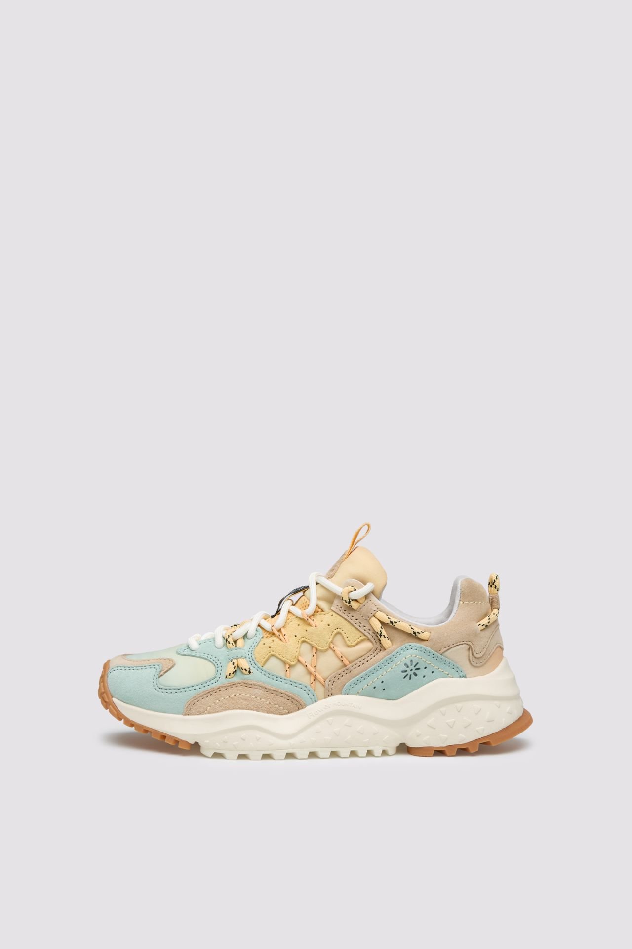 Flower Mountain Sneakers Yamabushi - suede nylon verde/chiaro/beige