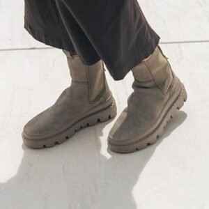 Satorisan - Unalome Elastics Premium - Stivali alla Caviglia Donna - Stivaletti Vintage Pelle Sostenibili, Confortevoli e Durevole - Colore Loden - Taglia