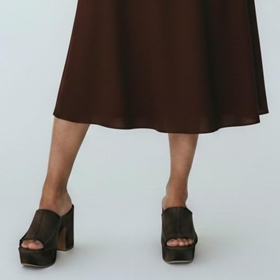 LUCIANO BARACHINI. Zoccoli Donna con tacco largo e plateau in pelle scamosciata. Sandali sabot eleganti comodi estate. - immagine 9