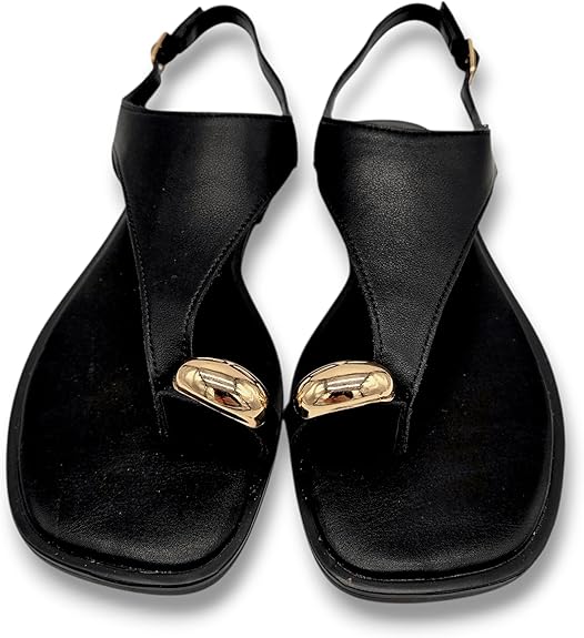 Exé - Sandalo Donna Infradito. Flat Eleganti con Cinturino e Dettaglio Oro. Desing Minimal Chic. Comfort Estivo Premium. - immagine 8