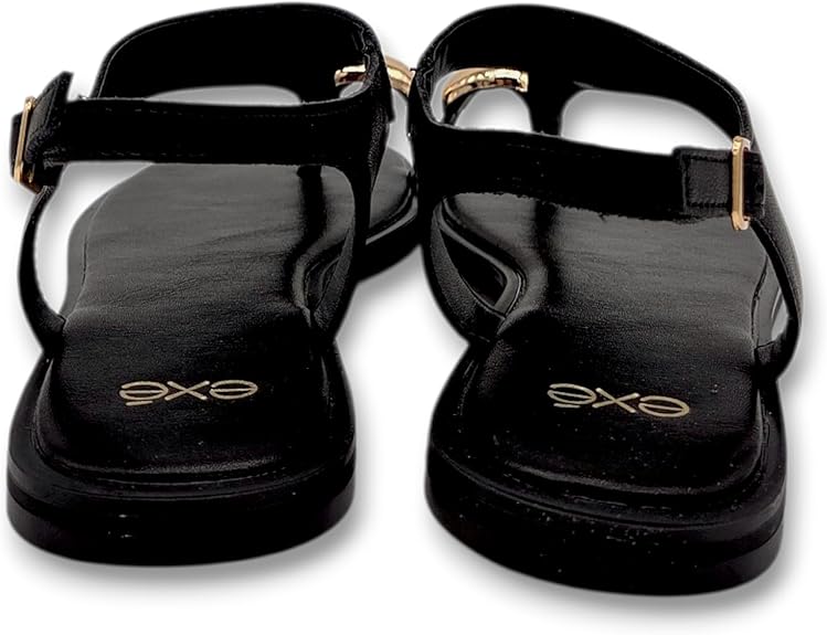 Exé - Sandalo Donna Infradito. Flat Eleganti con Cinturino e Dettaglio Oro. Desing Minimal Chic. Comfort Estivo Premium. - immagine 7