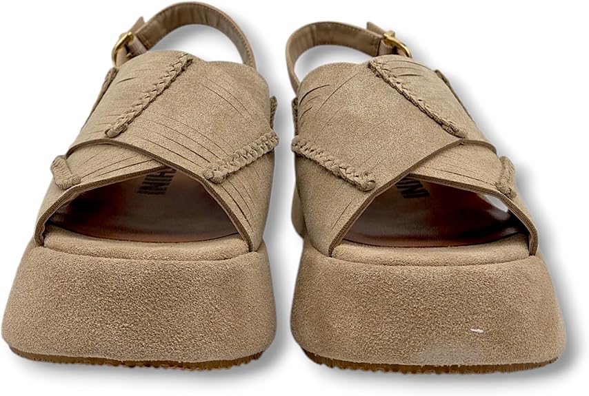 Generico LUCIANO BARACHINI - Sandali Donna plateau con tacco largo. Pelle scamosciata e cinturino. Punta aperta. Comodi eleganti estate. - immagine 6
