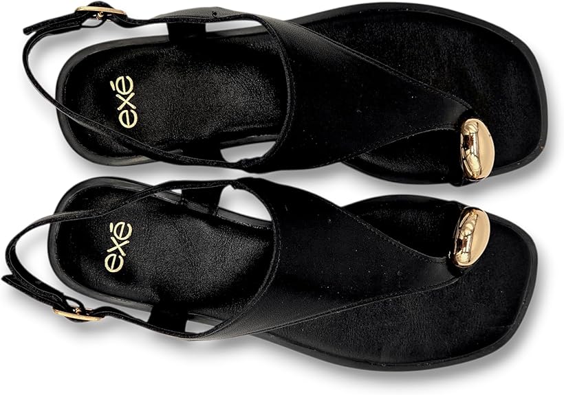 Exé - Sandalo Donna Infradito. Flat Eleganti con Cinturino e Dettaglio Oro. Desing Minimal Chic. Comfort Estivo Premium. - immagine 5