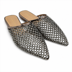 Alma en Pena - Sabot Donna elegante con strass. Mule glamour con tacco geometrico e desing brillante.