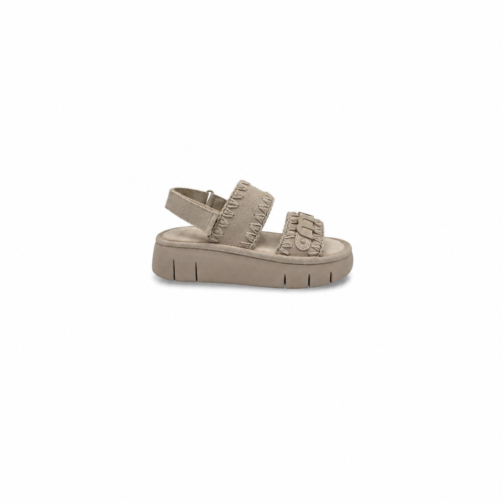 Mou - Bounce sandal all monochrome. Sandali Donna in suede con fasce e cinturino regolabile. Comfort casual elegante.