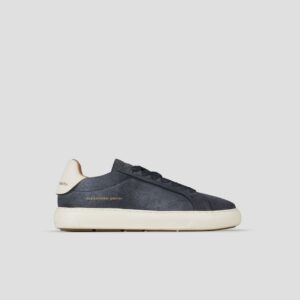 Soho Uomo In Suede Nero E Tallone In Pelle Bianca