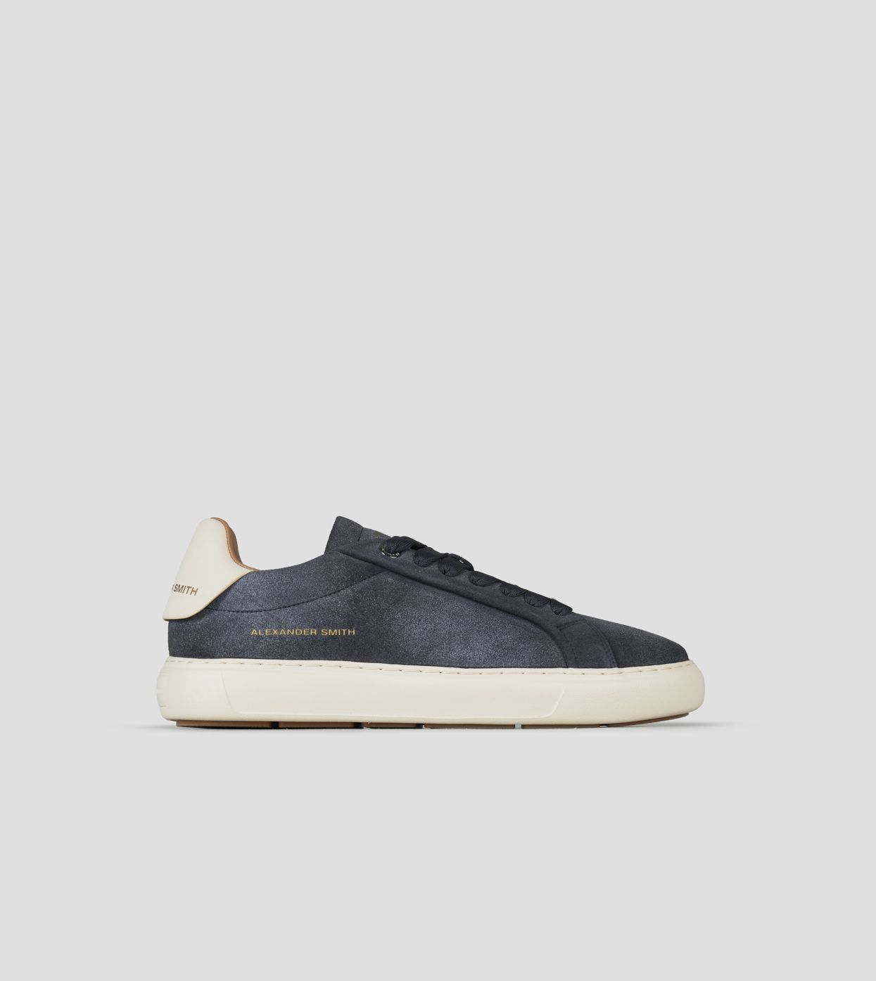 Soho Uomo In Suede Nero E Tallone In Pelle Bianca