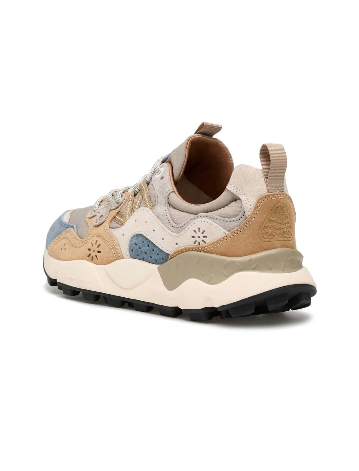 FLOWER MOUNTAIN - YAMANO 3 SNEAKERS IN SUEDE E NYLON DARK GREY E BEIGE - immagine 4