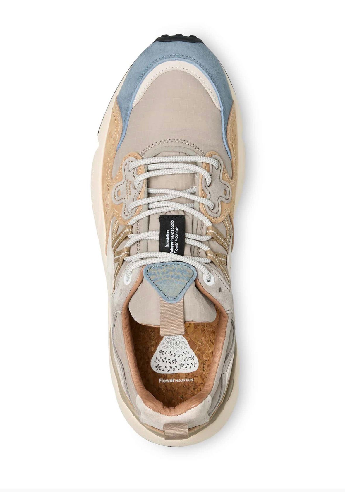 FLOWER MOUNTAIN - YAMANO 3 SNEAKERS IN SUEDE E NYLON DARK GREY E BEIGE - immagine 5