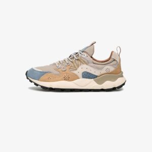 FLOWER MOUNTAIN - YAMANO 3 SNEAKERS IN SUEDE E NYLON DARK GREY E BEIGE