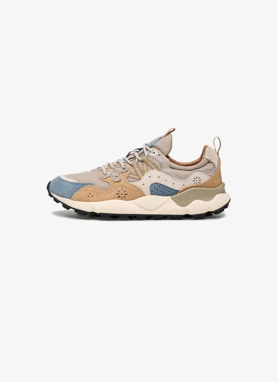FLOWER MOUNTAIN - YAMANO 3 SNEAKERS IN SUEDE E NYLON DARK GREY E BEIGE