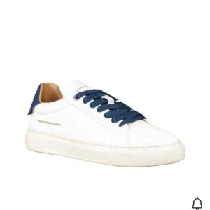 ALEXANDER SMITH - SOHO - Sneakers basse pelle bianca stringhe blu