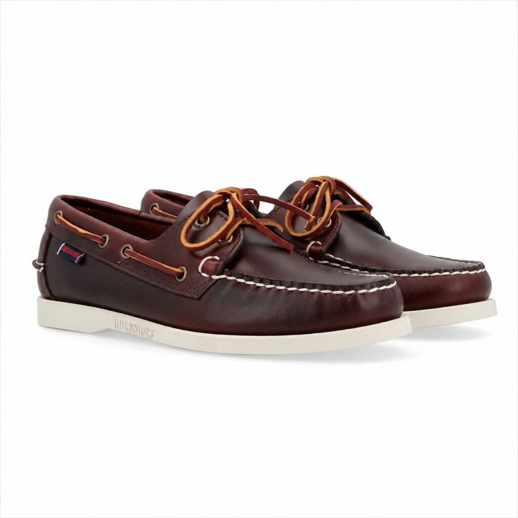 Sebago Docksides Portland donna Waxed in pelle color marrone