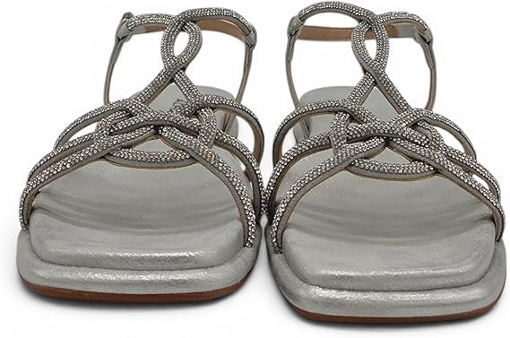 Alma en Pena - Sandalo Donna eleganti con strass e cinturino alla caviglia. Sandalo gioiello estivo casual chic. - immagine 7