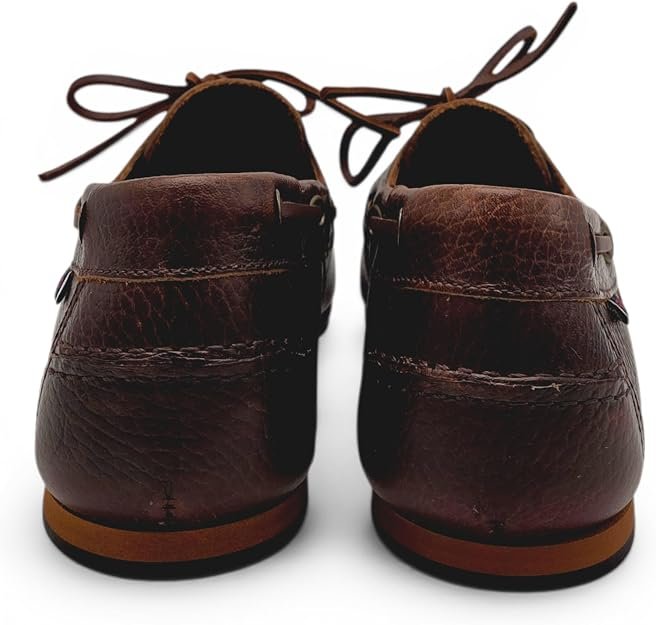 Sebago Docksides Owen Tumbled Uomo. Scarpa Barca in Pelle Martellata. Made in Portugal, Stringata Casual Elegante. (Marrone Cuoio, Sistema Taglie Calzature EU, Adulto, Uomo, Numero, Media, 44) - immagine 4