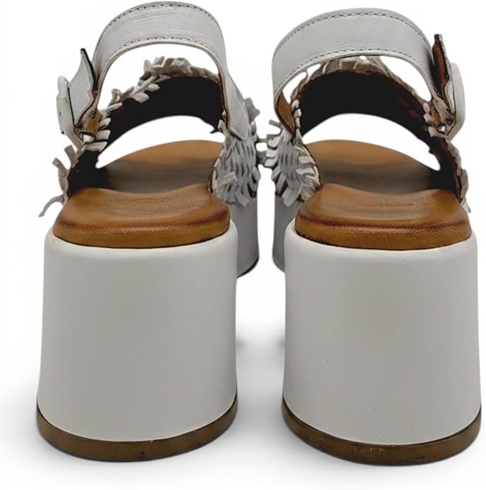 EVOCA - Sandalo Donna con zeppa platform in pelle intrecciata e fascia incrociata. Comfort estivo casual elegante. - immagine 5