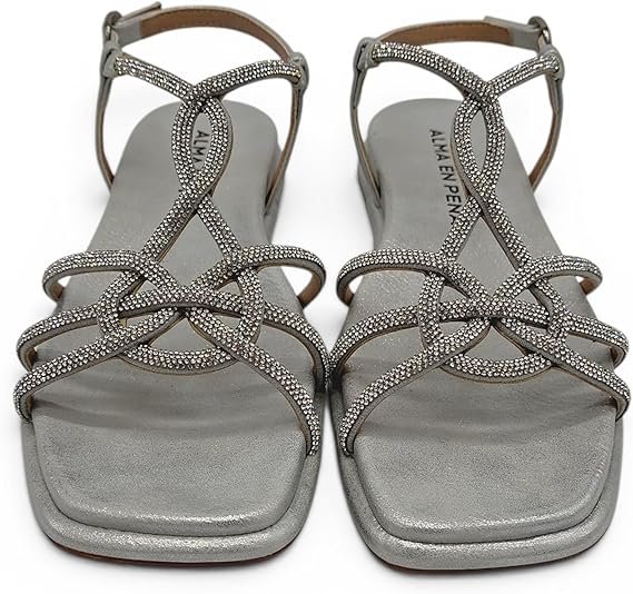 Alma en Pena - Sandalo Donna eleganti con strass e cinturino alla caviglia. Sandalo gioiello estivo casual chic. - immagine 8