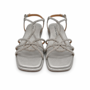 Alma en Pena - Sandalo Donna eleganti con strass e cinturino alla caviglia. Sandalo gioiello estivo casual chic.