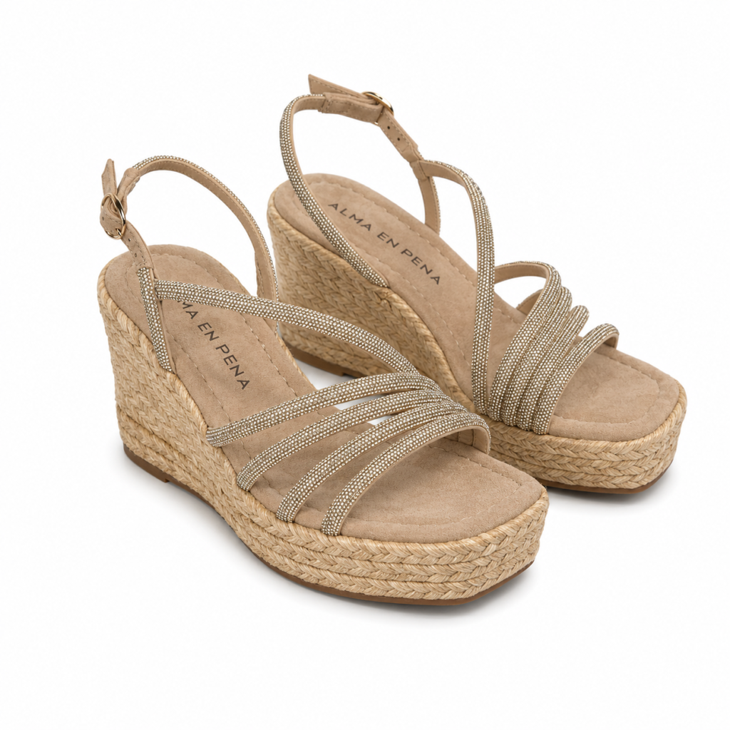 Alma en Pena ZEPPA 70 STRASS SUEDE BEIGE 40