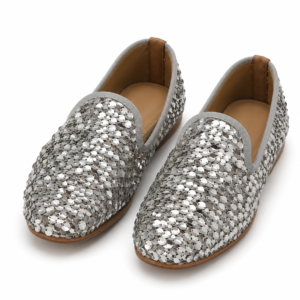PROSPERINE - Ballerine Donna, Scarpe Eleganti Slip-on con Paillettes. Manifattura Italiana - ARGENTO
