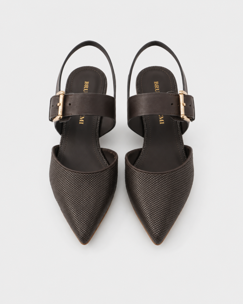 Bruno Premi slingback in tessuto e pelle
