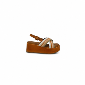 EVOCA - Sandalo Donna platform con fasce incrociate, zeppa leggera e cinturino regolabile, comfort casual chic estivo.