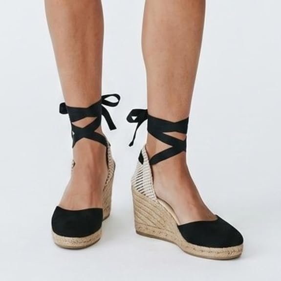 Espadrilles - Scarpa Donna in Tessuto con Zeppa in Corda e Laccio alla Caviglia. Espadrillas estive Eleganti e comode. - immagine 7