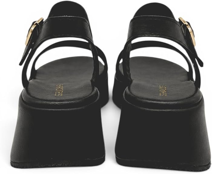 Shaddy - Sandali Donna con zeppa platform in pelle intrecciata e cinturino regolabile con fibbia. Comfort per primavera estate. - immagine 4