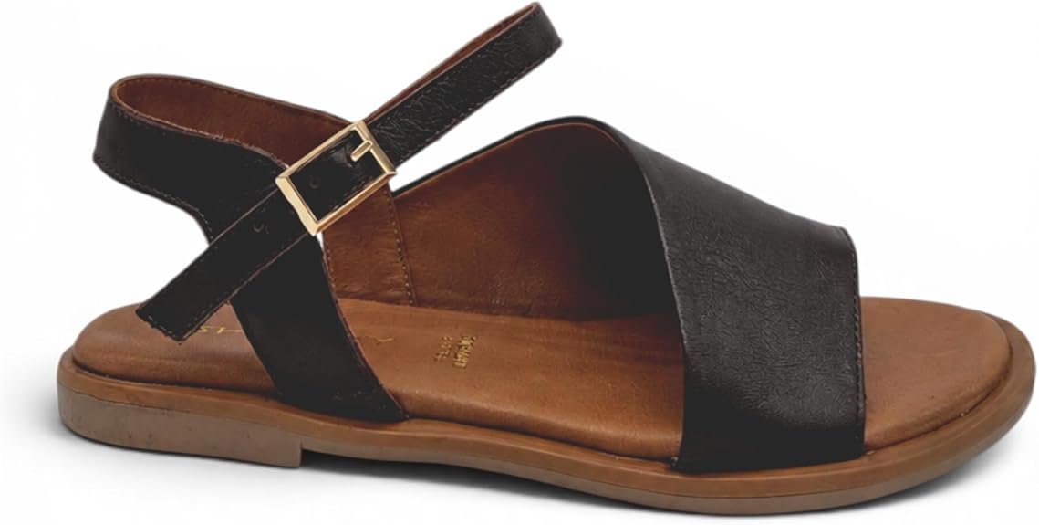 Shaddy - Sandali Donna in pelle con cinturino regolabile e suola bassa flessibile. Comodi e versatili primavera estate. - immagine 8