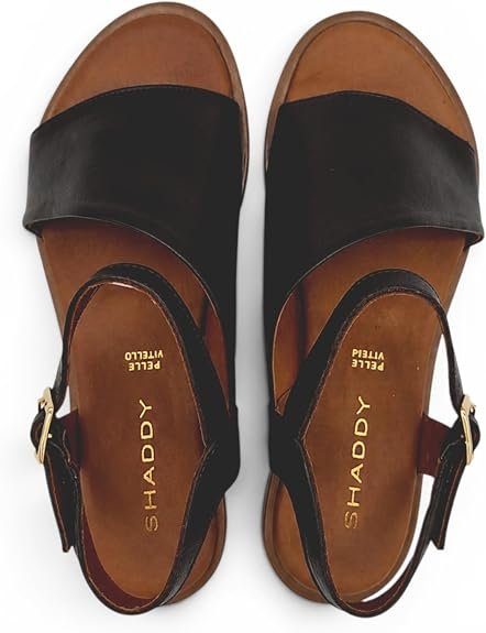 Shaddy - Sandali Donna in pelle con cinturino regolabile e suola bassa flessibile. Comodi e versatili primavera estate. - immagine 4