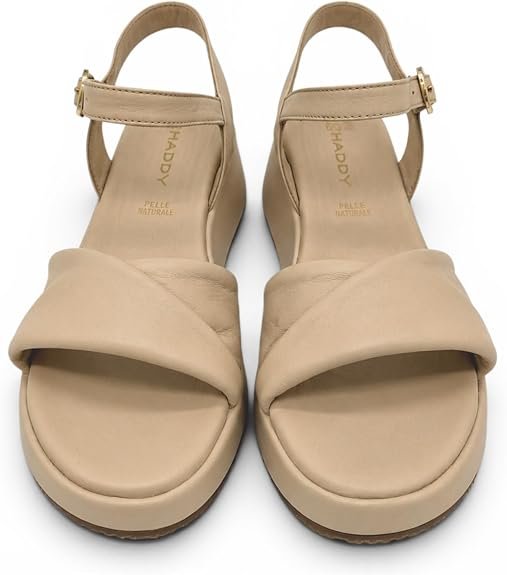 Shaddy - Sandalo Donna in pelle con zeppa platform leggera e cinturino regolabile alla caviglia. Comfort per primavera estate. - immagine 4