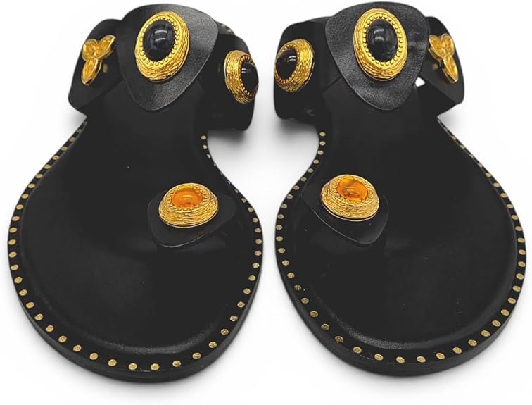 Sandali infradito Donna in pelle con applicazioni gioiello. Artigianali made in Greece. - immagine 6
