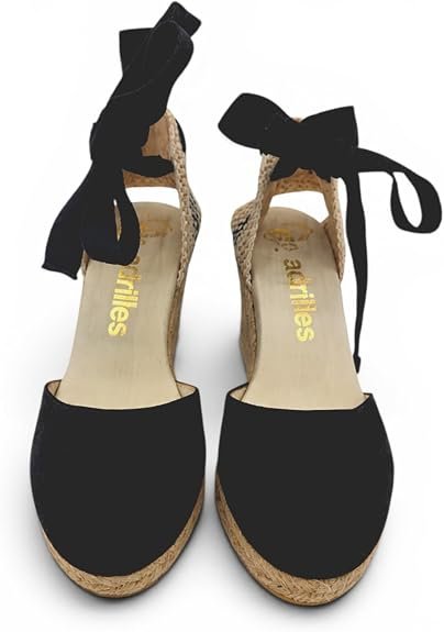 Espadrilles - Scarpa Donna in Tessuto con Zeppa in Corda e Laccio alla Caviglia. Espadrillas estive Eleganti e comode. - immagine 6