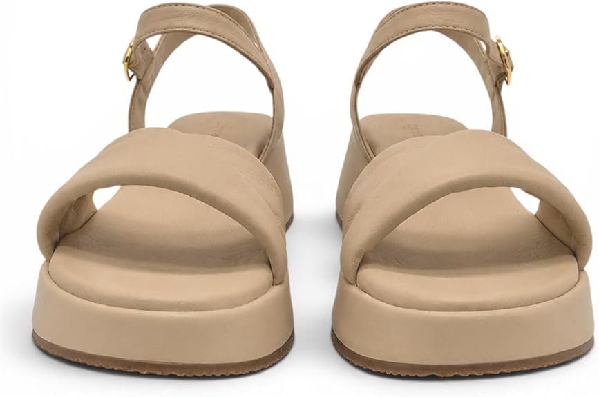 Shaddy - Sandalo Donna in pelle con zeppa platform leggera e cinturino regolabile alla caviglia. Comfort per primavera estate. - immagine 2