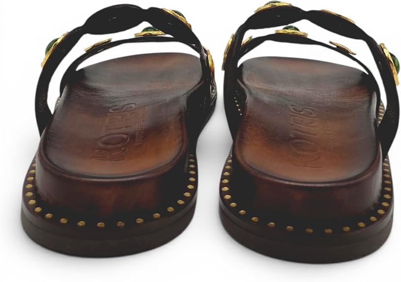 Sandali Donna flatform bassI in pelle artigianali e doppia fascia. Made in Greece - immagine 4