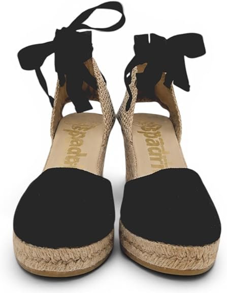Espadrilles - Scarpa Donna in Tessuto con Zeppa in Corda e Laccio alla Caviglia. Espadrillas estive Eleganti e comode. - immagine 5