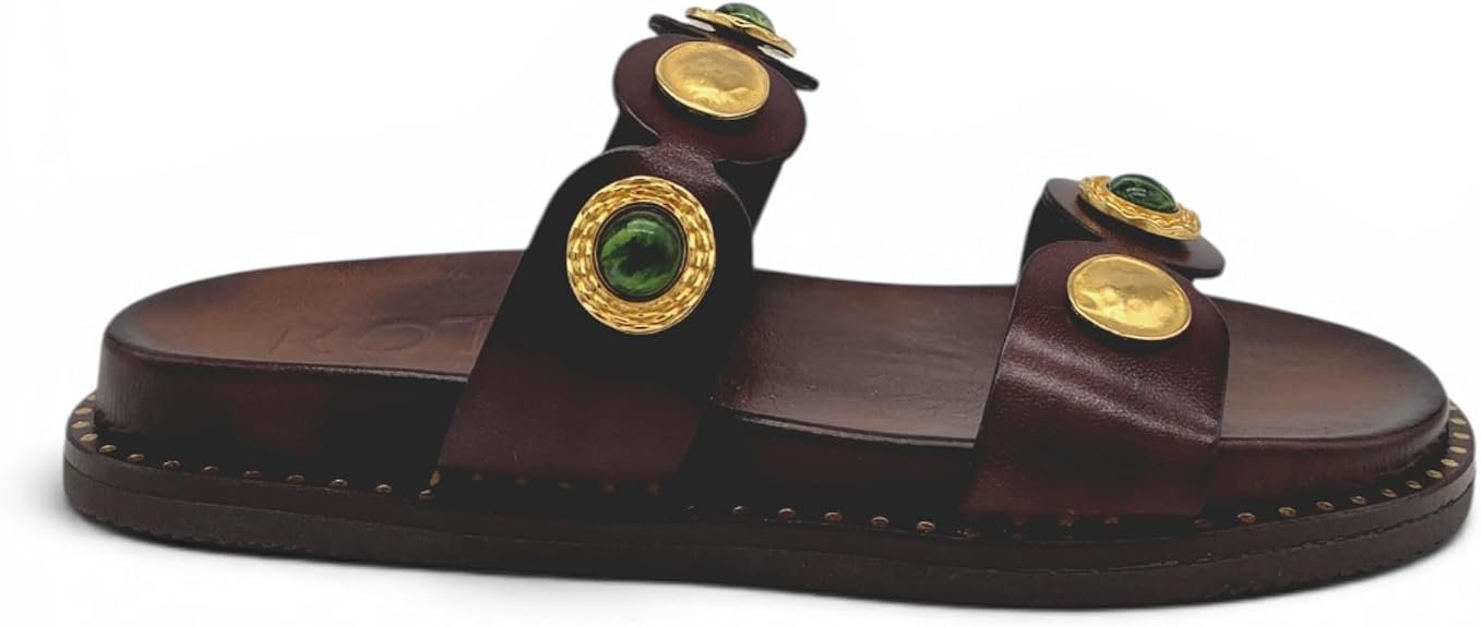 Sandali Donna flatform bassI in pelle artigianali e doppia fascia. Made in Greece - immagine 8