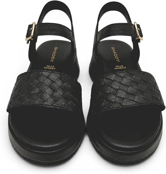 Shaddy - Sandali Donna con zeppa platform in pelle intrecciata e cinturino regolabile con fibbia. Comfort per primavera estate. - immagine 6