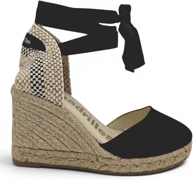 Espadrilles - Scarpa Donna in Tessuto con Zeppa in Corda e Laccio alla Caviglia. Espadrillas estive Eleganti e comode. - immagine 8