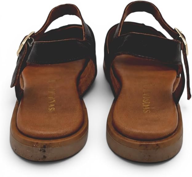 Shaddy - Sandali Donna in pelle con cinturino regolabile e suola bassa flessibile. Comodi e versatili primavera estate. - immagine 4
