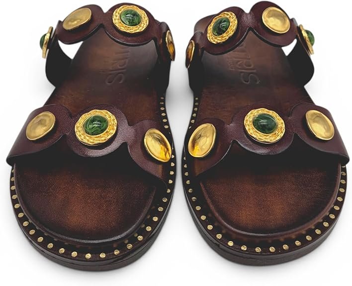 Sandali Donna flatform bassI in pelle artigianali e doppia fascia. Made in Greece - immagine 6