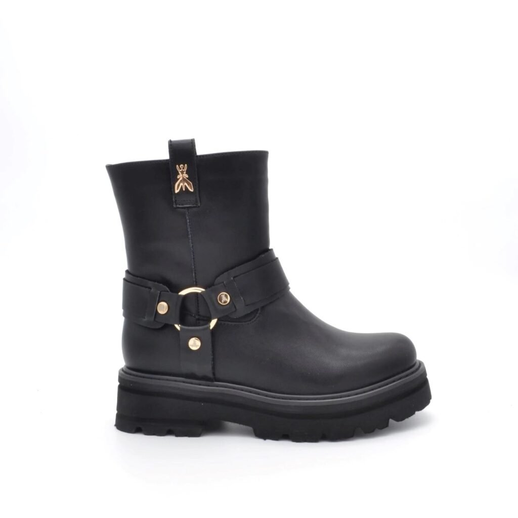 PATRIZIA PEPE PPJ897 31 Stivaletti in Pelle Nero con carrarmato Nero