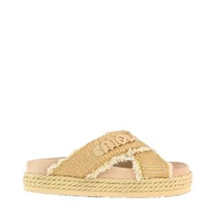 Mou Criss-Cross Rope Raffia Sandal SW451009K RMNAT