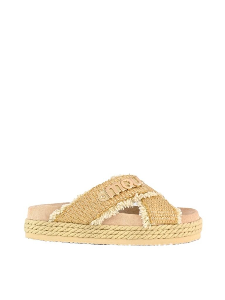 Mou Criss-Cross Rope Raffia Sandal SW451009K RMNAT