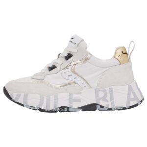 VOILE BLANCHE CLUB105.-Sneakers in Suede e Tessuto Tecnico-Bianco, Bianco-Platino